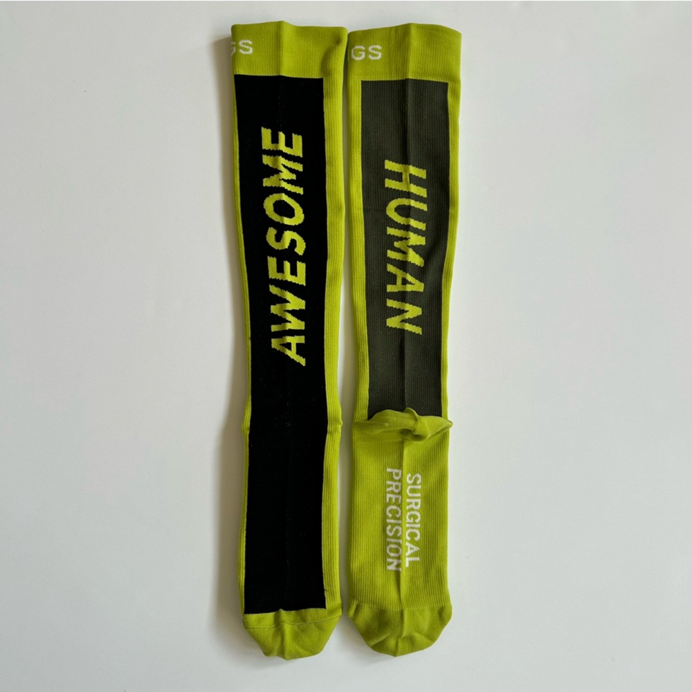 FIGS New AWESOME HUMAN Compression Socks Large PRECISION SURGICAL Chartreuse